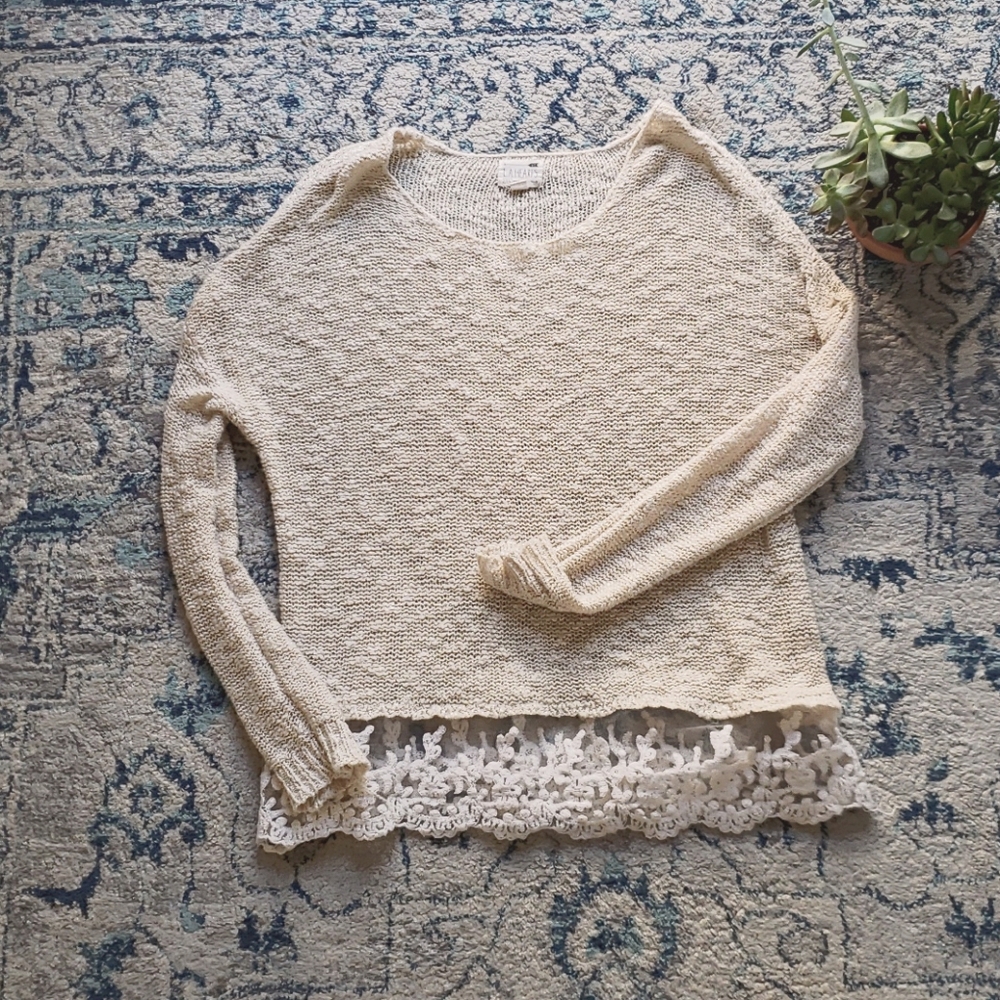 Flowy Sweater with Lace Detail